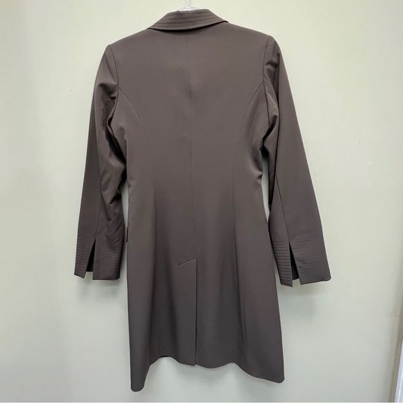 H&M Women’s Polyester Button Down Khaki Green Overcoat Size 4 - Picture 2 of 14